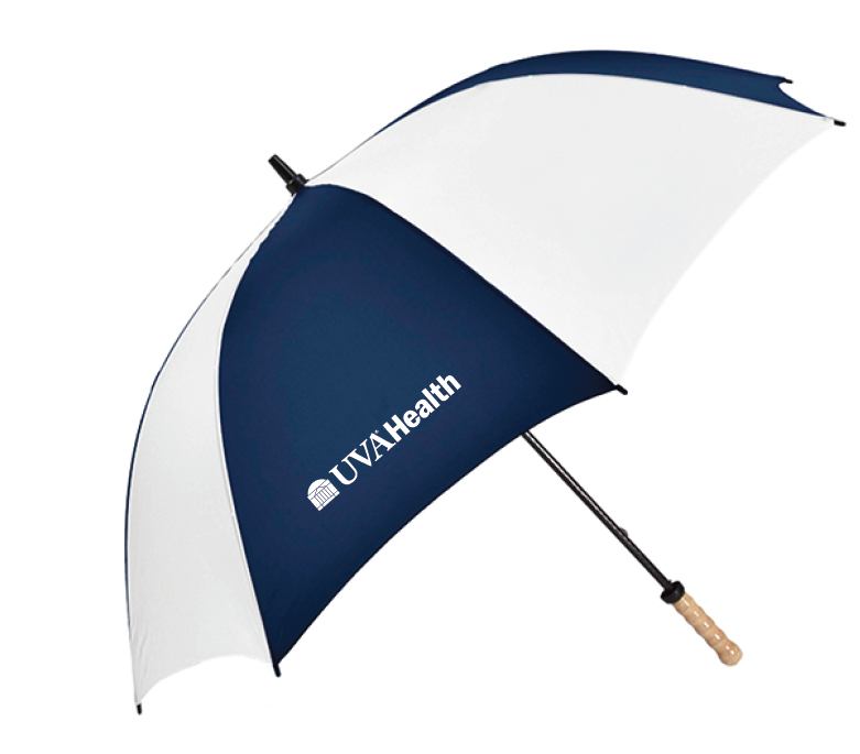 Umbrella, Auto Open Golf 58" Navy/ White - 18 POINTS - Image 2