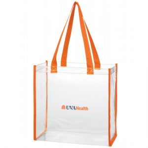 UVA Health System Clear Tote, Orange trim - 5 POINTS