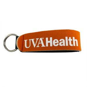 UVA Health System Key Ring Neoprene Strap Orange White Imprint - 1 POINT