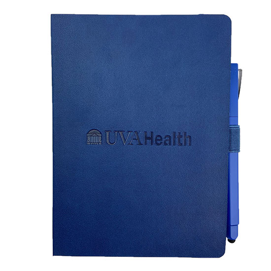 UVAHSR&R048 UVA Health Journal/Pen, Soft 5 x 7 Navy - 4 POINTS